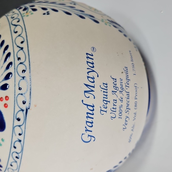 Grand Mayan Tequila hand paintws bottle 1.75Liters empty - Picture 2 of 4